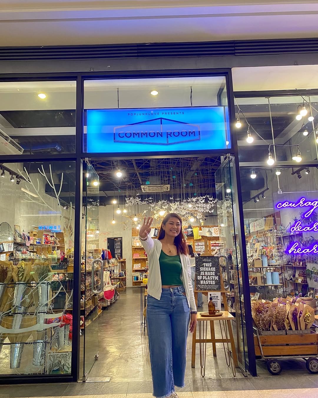 Founder Ri standing in front of Common Room partner store at Powerplant Rockwell